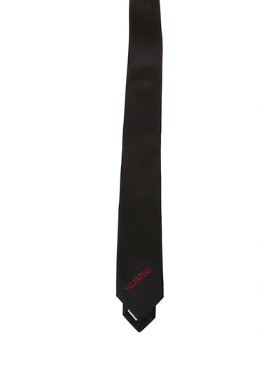 Valentino Garavani Silk Twill Tie In Black
