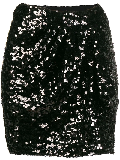 Amen Embroidered Mini Skirt In Black