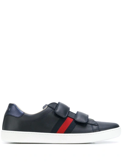 Gucci Double Strap Sneakers In Black