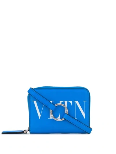 Valentino Garavani Vltn Neon Wallet In Blue