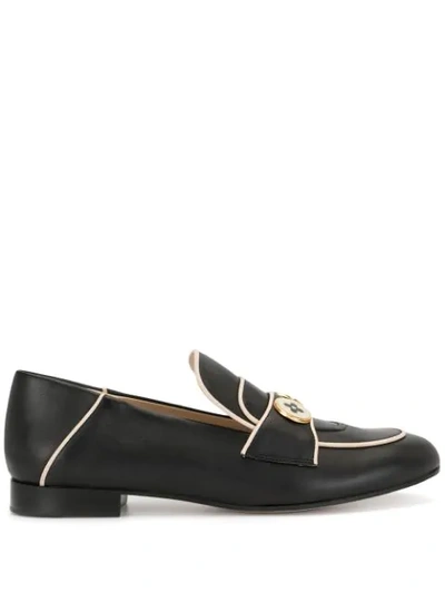 Ports 1961 Two Button Flat Loafers In Black
