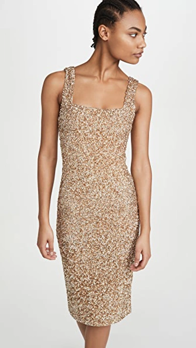 Alice And Olivia Alice + Olivia Helen Sequin Bodycon Dress In Pale Gold