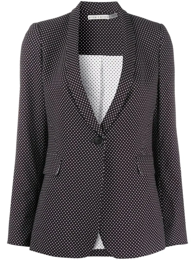 Alice And Olivia Alice + Olivia Macey Fitted Shawl-collar Blazer In Black