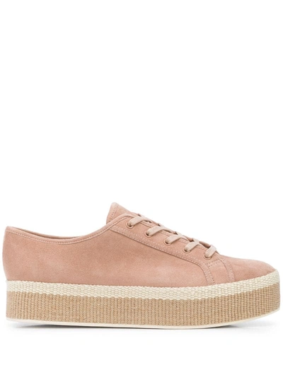 Vince Windell Espadrille Platform Trainer In Oatmeal