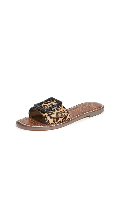 Sam Edelman Granada Flat Leopard-print Calf Hair Sandals In New Nude