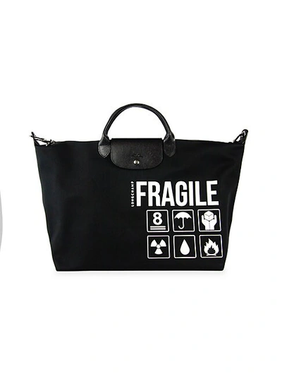 Longchamp Large Fragile Travel Bag In Black