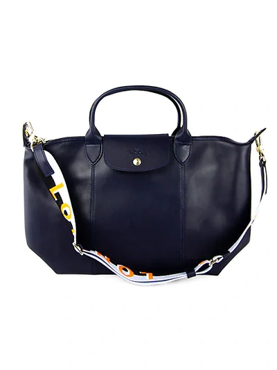 Longchamp Medium Le Pliage Top-handle Bag In Navy