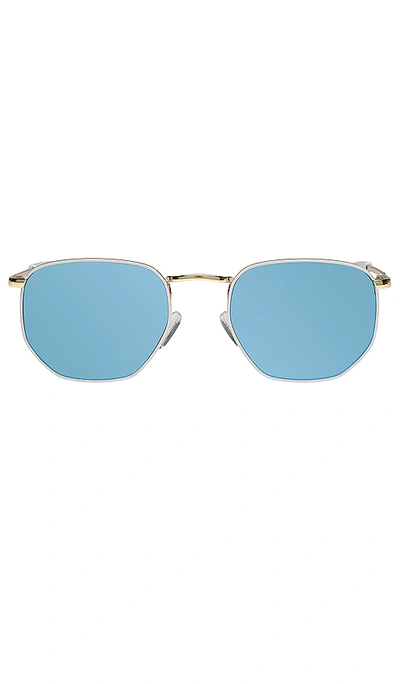 Le Specs Alto In Gold  White & Blue Mirror