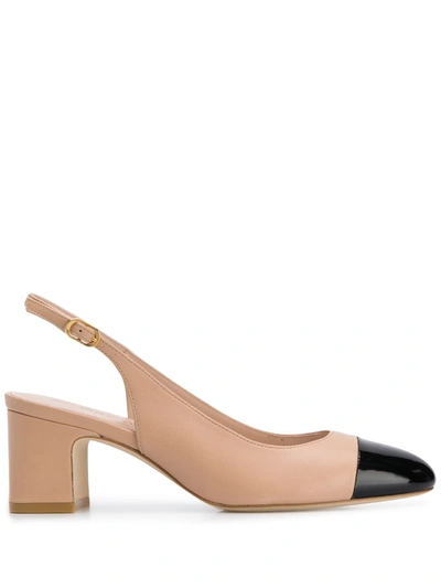 Stuart Weitzman Loraina Leather Slingback Pumps In Neutrals