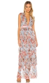 Sabina Musayev Skylar Dress In Powder Blue Floral