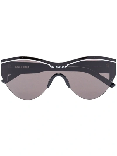 Balenciaga Mirror Lenses Cat-eye Frame Sunglasses In Black
