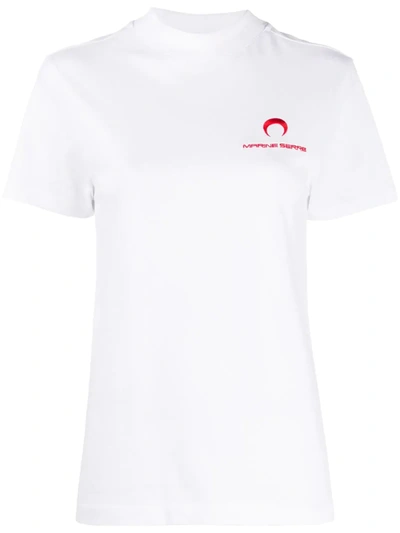 Marine Serre Embroidered Logo T-shirt In White