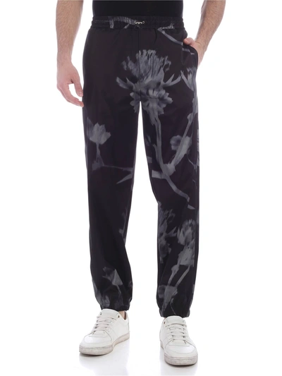 Paul Smith Screen Floral Print Jogger Trousers In Black
