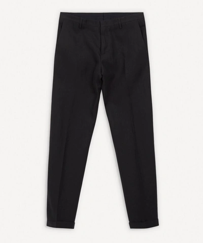 Paul Smith Turned-up Bottom Pants In Black In Navy