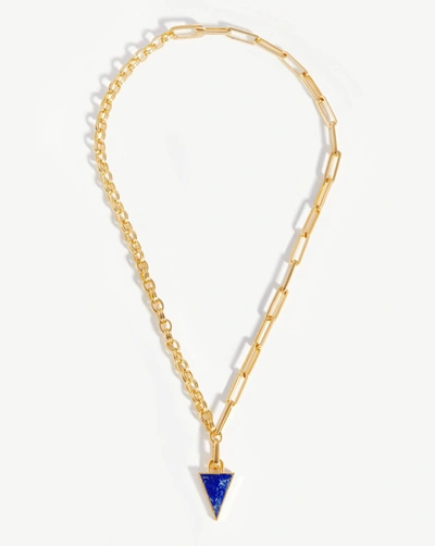 Missoma Deconstructed Axiom Triangle Chain Necklace 18ct Gold Plated/lapis
