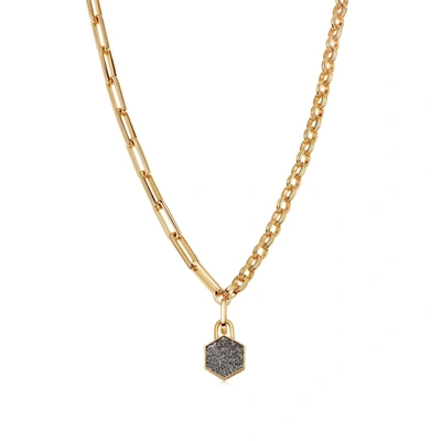 Missoma Hex Chain Necklace 18ct Gold Plated/star Quartz