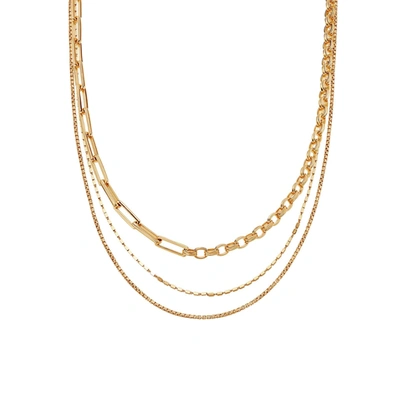 Missoma Deconstructed Axiom Box Chain Necklace Set 18ct Gold Plated Vermeil