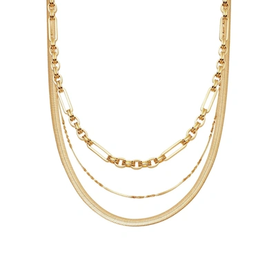 Missoma Axiom & Snake Chain Necklace Set 18ct Gold Vermeil