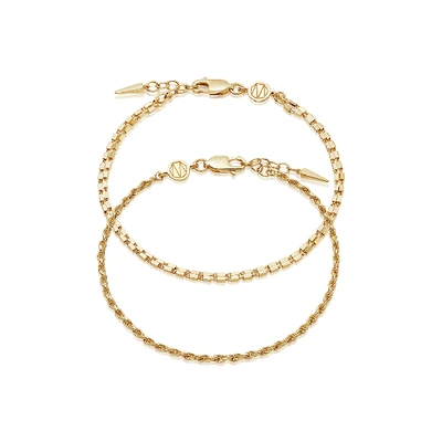 Missoma Gold Box & Catena Chain Bracelet Set
