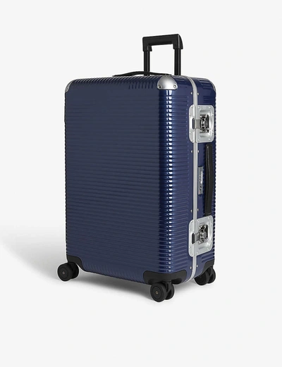 Fpm - Fabbrica Pelletterie Milano Bank Light Spinner Suitcase In Indigo Blue