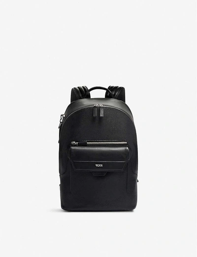 Tumi Marlow Leather-trimmed Backpack In Black Perforated