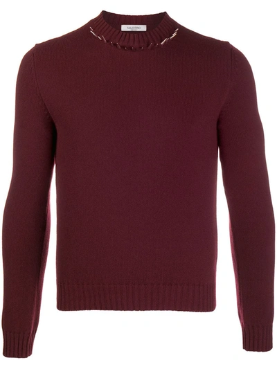 Valentino Iconic Stud Jumper In Red