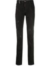 Philipp Plein Denim Distressed Sim Fit Jeans In Black