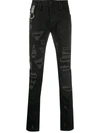 Philipp Plein Low Rise Skinny Jeans In Black