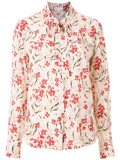 Nk Pussy Bow Floral Shirt In Multicolour