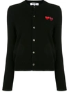 Comme Des Garçons Play Bestickter Cardigan In Black