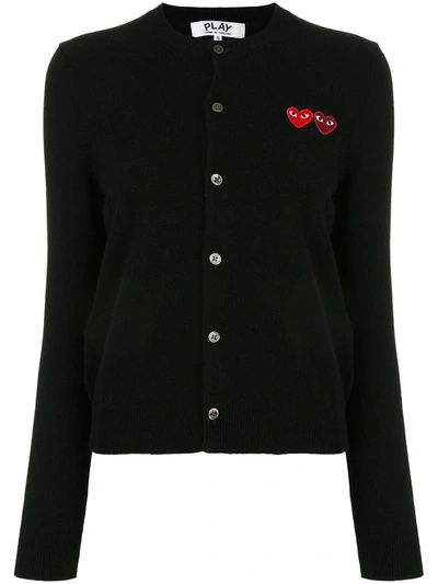 Comme Des Garçons Play Bestickter Cardigan In Black