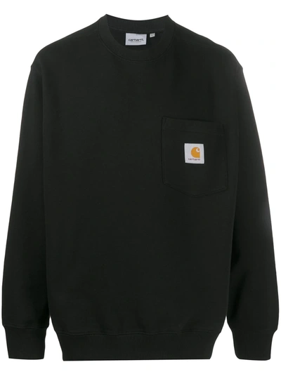 Carhartt Wip Pocket Crewneck Sweatshirt - Black Colour: Black