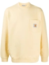 Carhartt Logo Patch Chest Pocket Sweatshirt In Yellow