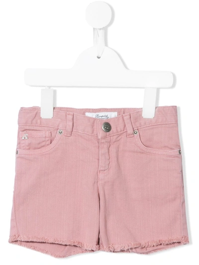 Bonpoint Kids' Fringe Denim Shorts In Pink