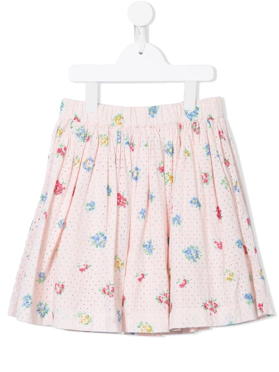 Bonpoint Kids' Floral Gathered Skirt In Pink