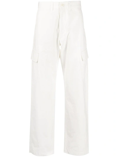 Junya Watanabe Flap-pocket Straight-leg Trousers In White