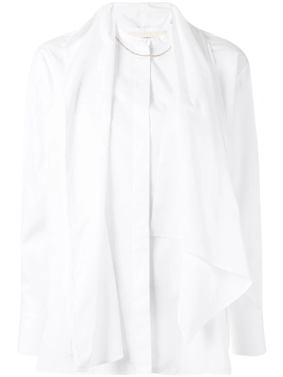 Ports 1961 Scarf-embellished Poplin Shirt In White