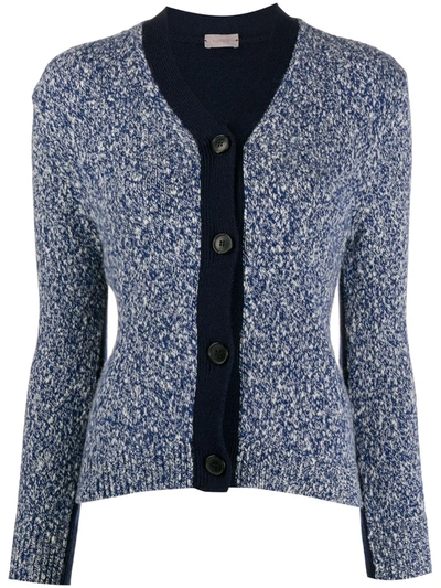 Mrz Knitted Slim-fit Cardigan In Blue