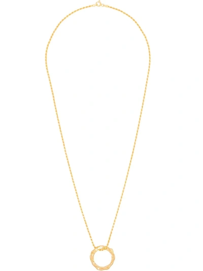 Hermina Athens Gold-plated Full Moon Necklace