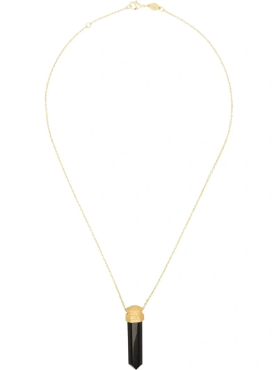 Anni Lu 18kt Gold-plated L.a. Spirit Onyx Pendant Necklace