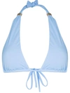 Melissa Odabash Grenada Embellished Triangle Bikini Top In Blue