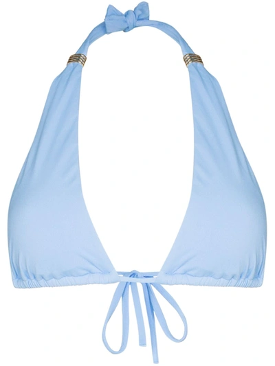Melissa Odabash Grenada Embellished Triangle Bikini Top In Blue