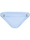 Melissa Odabash Grenada Ring-embellished Ruched Bikini Briefs In Blue