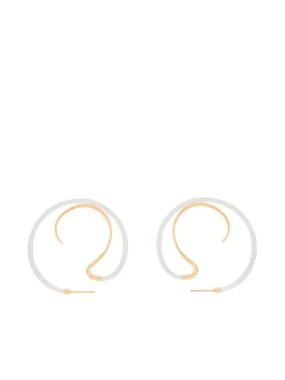 Panconesi Gold Vermeil Upside Down Hoop Earrings In Metallic