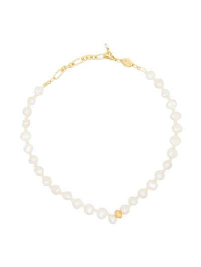 Anni Lu Gold-plated Stellar Pearl Beaded Anklet