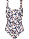 Marysia Palm Springs Sea Urchin Print Swimsuit In Blue