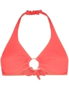 Melissa Odabash Brussels Halter Neck Bikini Top In Tangerine Ribbed
