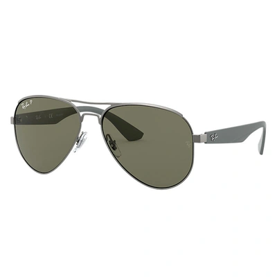 Ray Ban Rb3523 Sunglasses Grey Frame Green Lenses Polarized 59-17