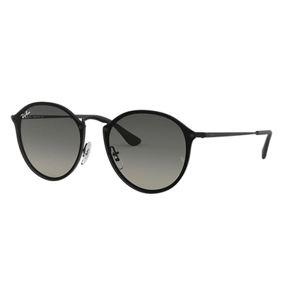 Ray Ban Blaze Round Sunglasses Black Frame Grey Lenses 59-14 In Schwarz