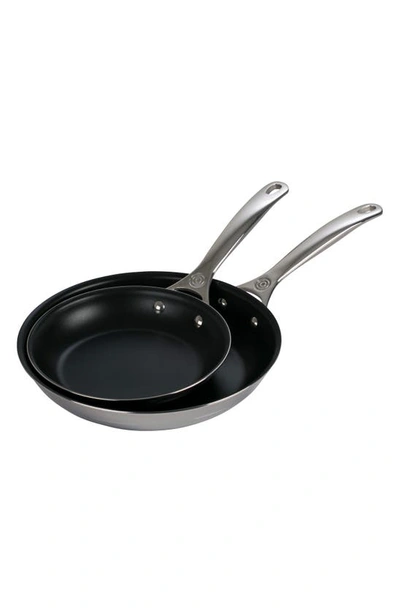 Le Creuset Set Of 2 Nonstick Stainless Steel Fry Pans